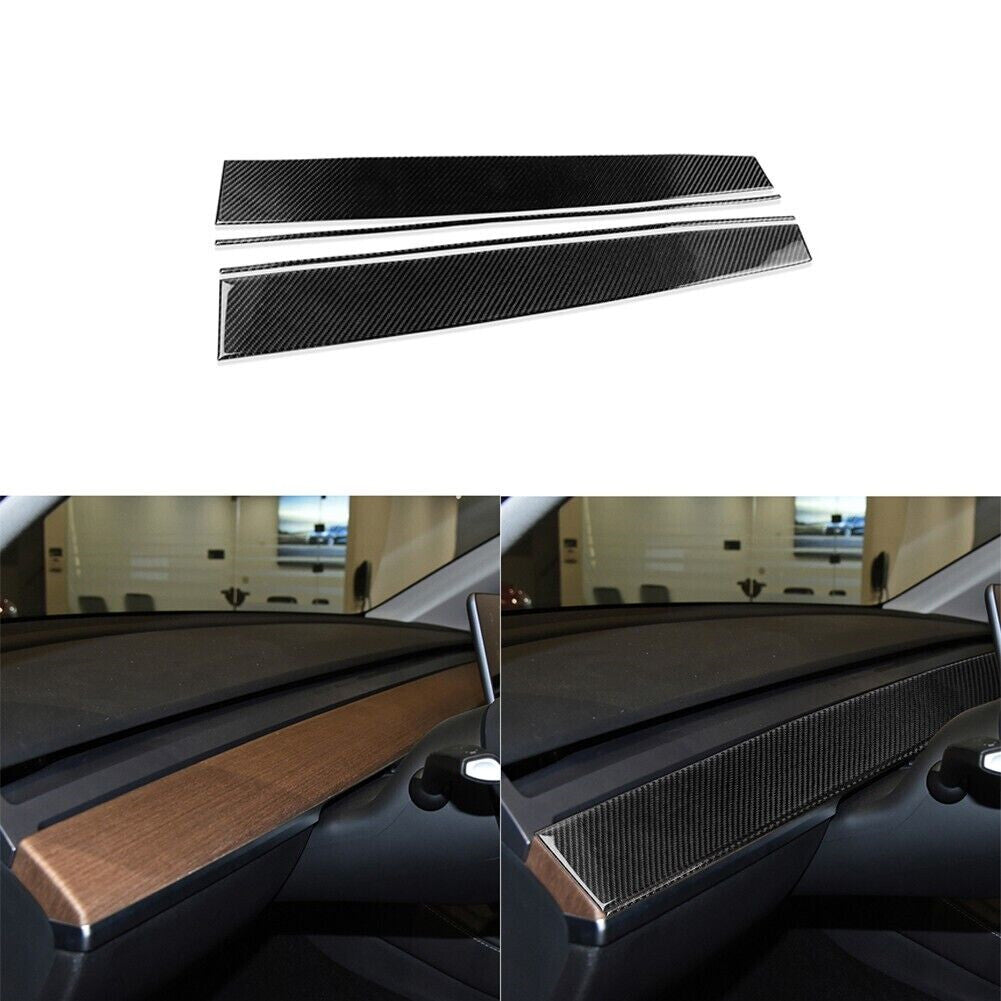 Carbon Fiber Center Console Dashboard Panel Cover Trim for Tesla Model 3/Y 17-22