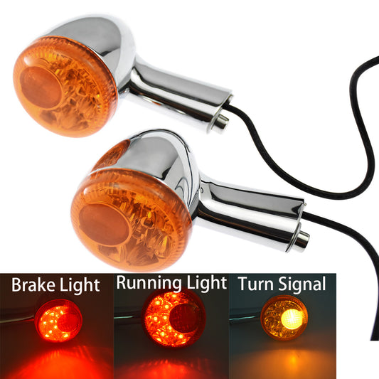 Chrome Rear Turn Signal LED Light w/ Amber Lens for Harley Sportster 1992-2022