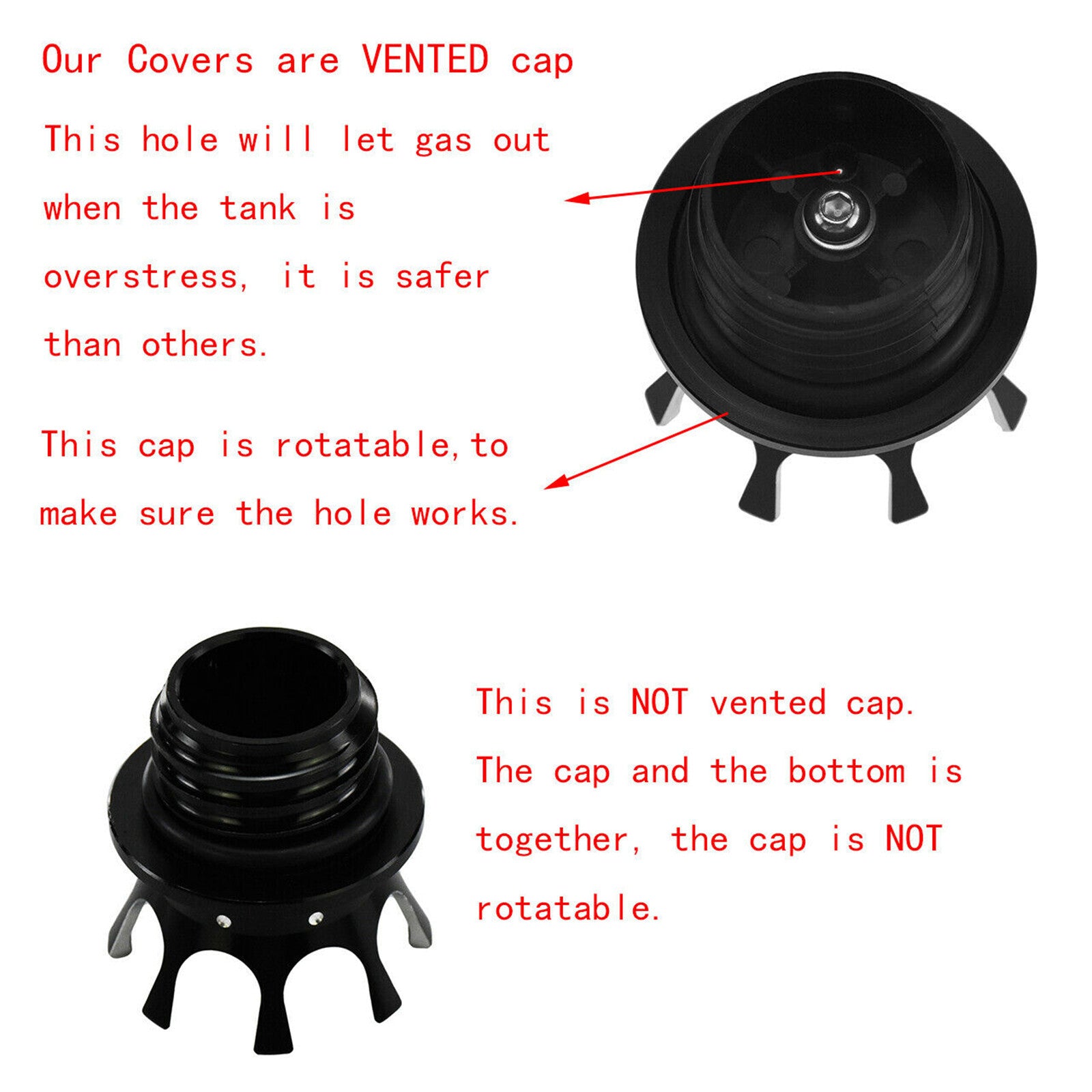 VENTED King Crown Gas Cap Fuel Tank Right-hand Thread Chrome Fit for Harley