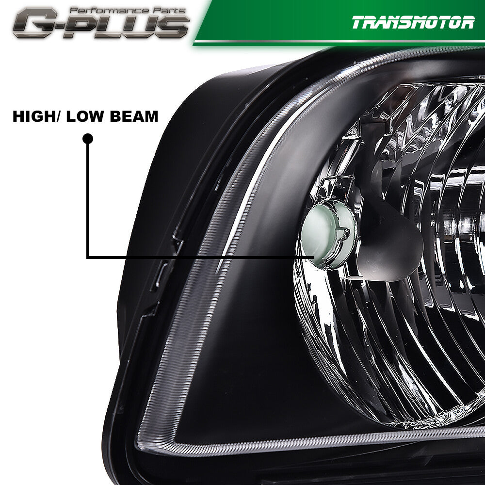 Suitable for 2005-2009 for Ford for Mustang,clear lens, black interior headlights, right-hand side