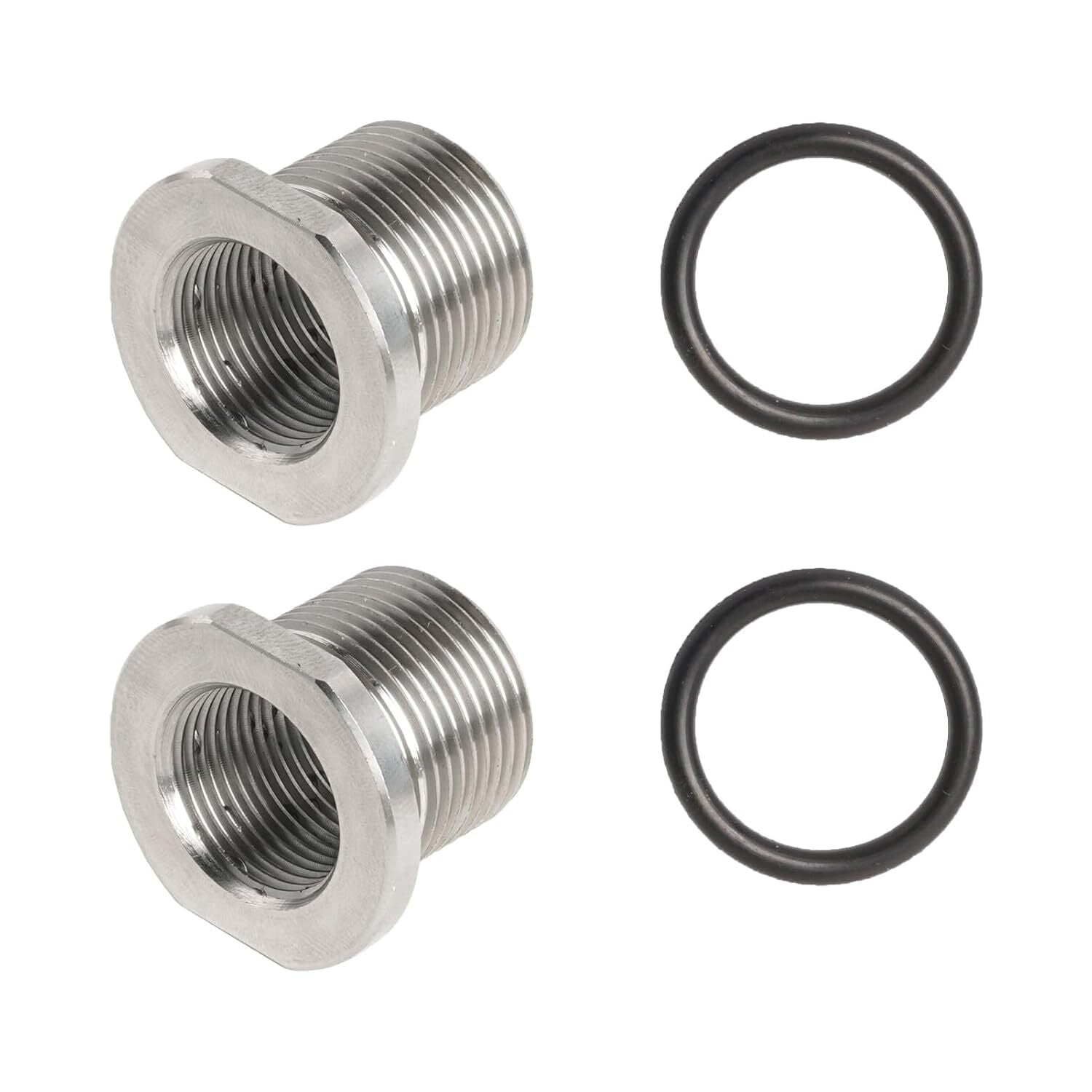 2pcs 1/2x28 ID to 5/8x24 OD Thread Protector Adapter with Washer Stainless Steel
