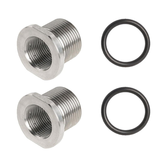 2pcs 1/2x28 ID to 5/8x24 OD Thread Protector Adapter with Washer Stainless Steel