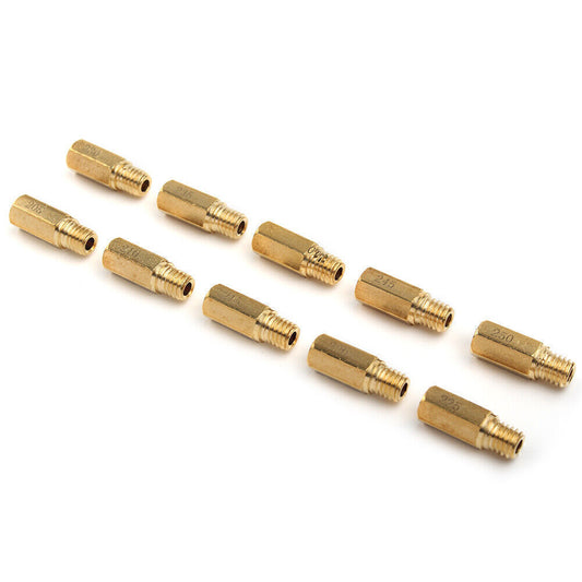 10PCS Carburetor Main Jets Slow/Pilot Jet Kit For Keihin PWK OKO CVK 205-250 GLD