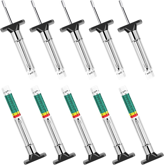 10pcs Color Coded Tire Tread Depth Gauge Car Automotive Measurement Tool