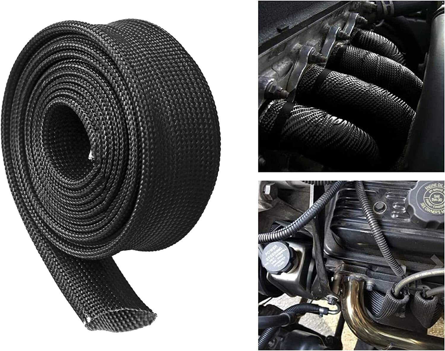 Heat shield cover for fuel line, heat shield for automotive hoses, spark plug wires, 3/4 protection