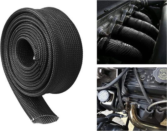 Heat shield cover for fuel line, heat shield for automotive hoses, spark plug wires, 3/4 protection