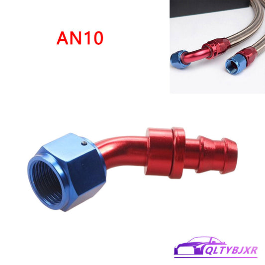 10AN AN10 45Degree Push Lock Hose End Barb Fitting/Adaptor Push-On Hose Fittings