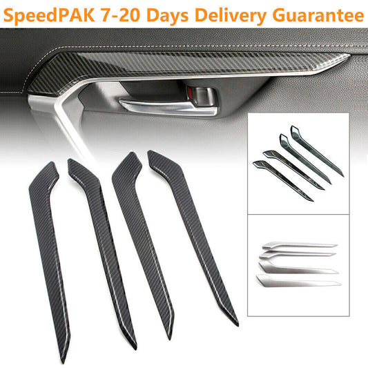 4X Car Inner Door Panel Armrest Cover Trim Fit for Toyota RAV4 2019 2020