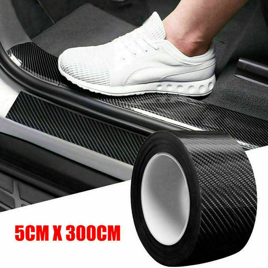 Car Black Carbon Fiber Scuff Plate Entry Strips - Cover Protection - Protection