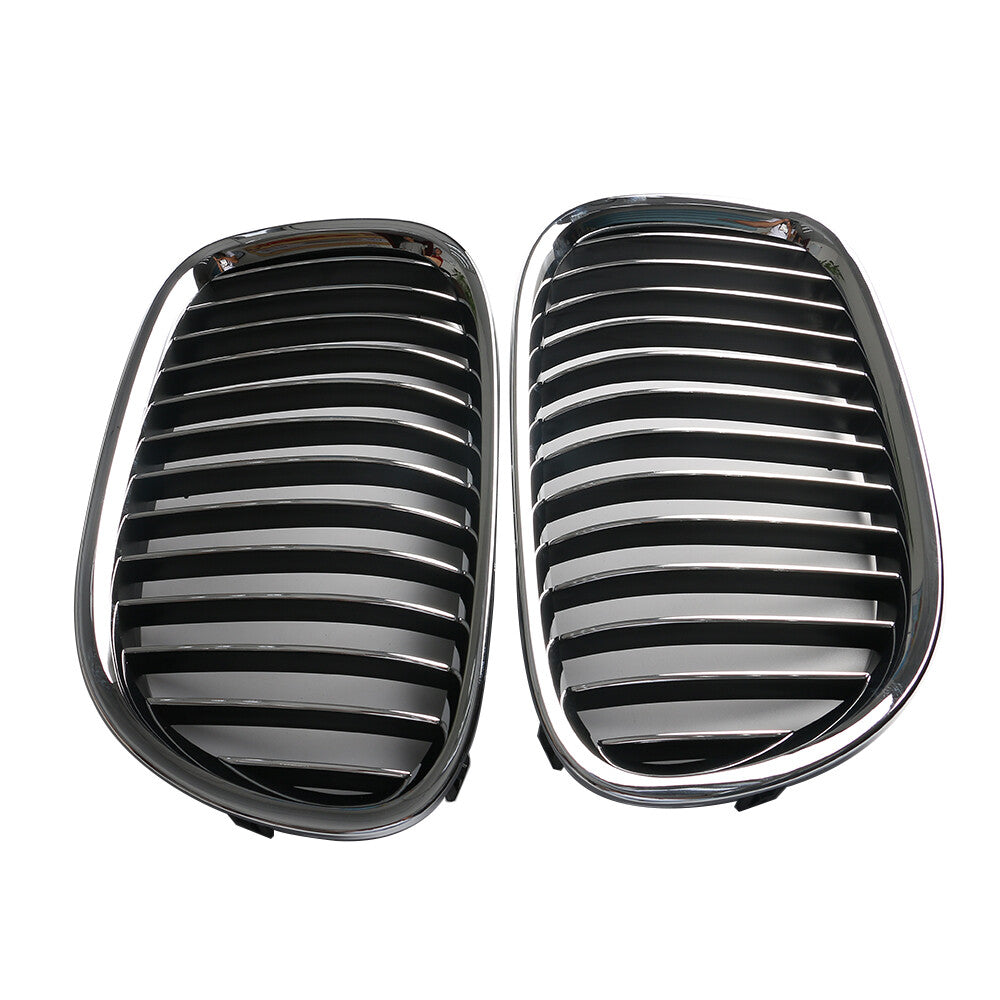 Pair Front Bumper Grille Chrome for 09-14 for BMW 7-Series 51117184151 51117184152