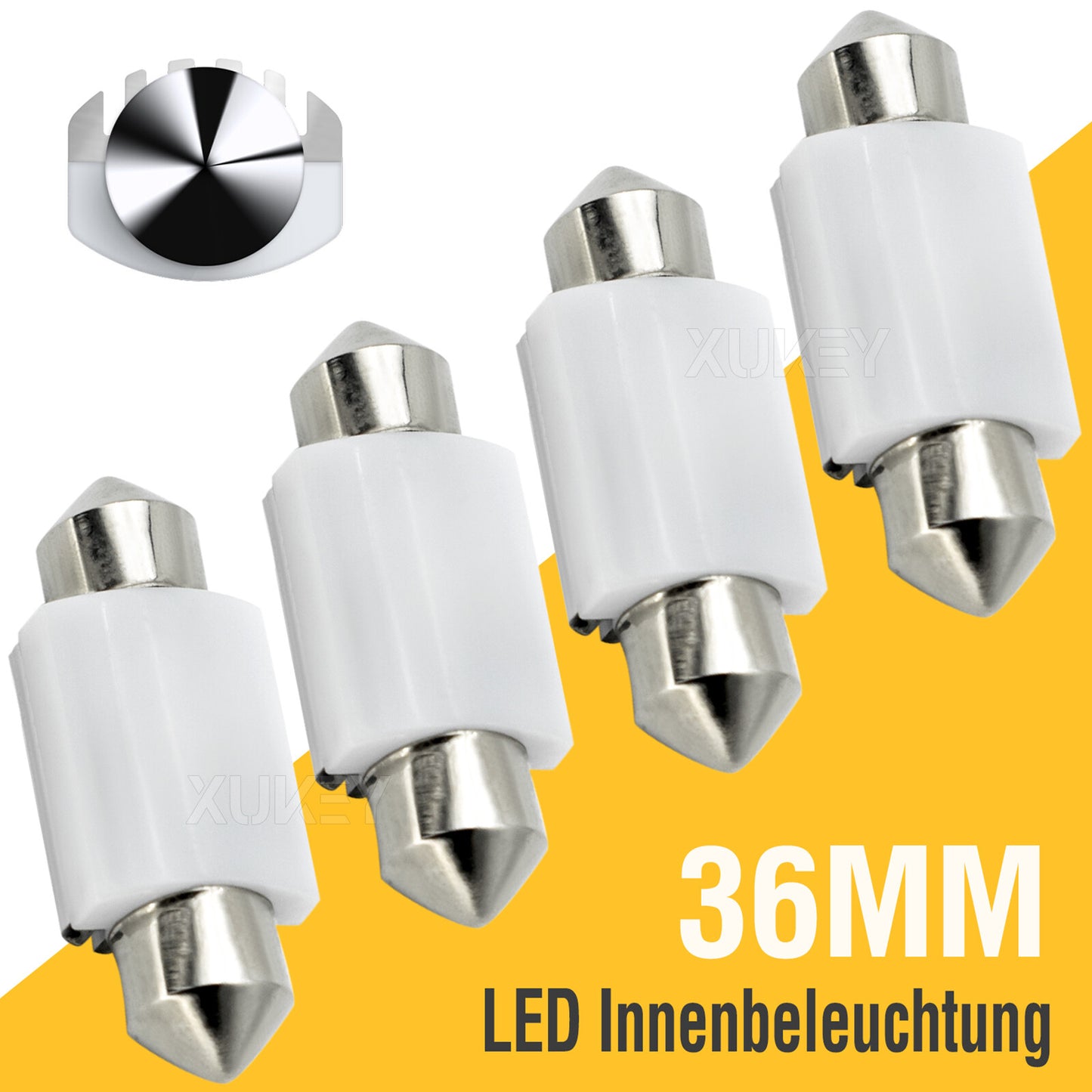 4x 36MM LED Festoon LED Dome Map Door Interior Glove Box Light License Plate C5w