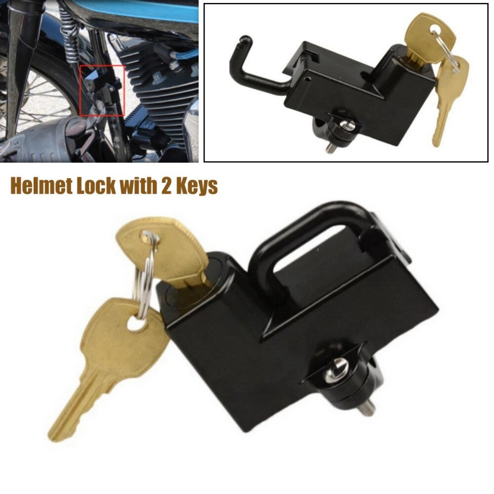 Motorcycle 7/8 Helmet Lock Anti-theft w/Keys for Harley Touring for Honda Universal