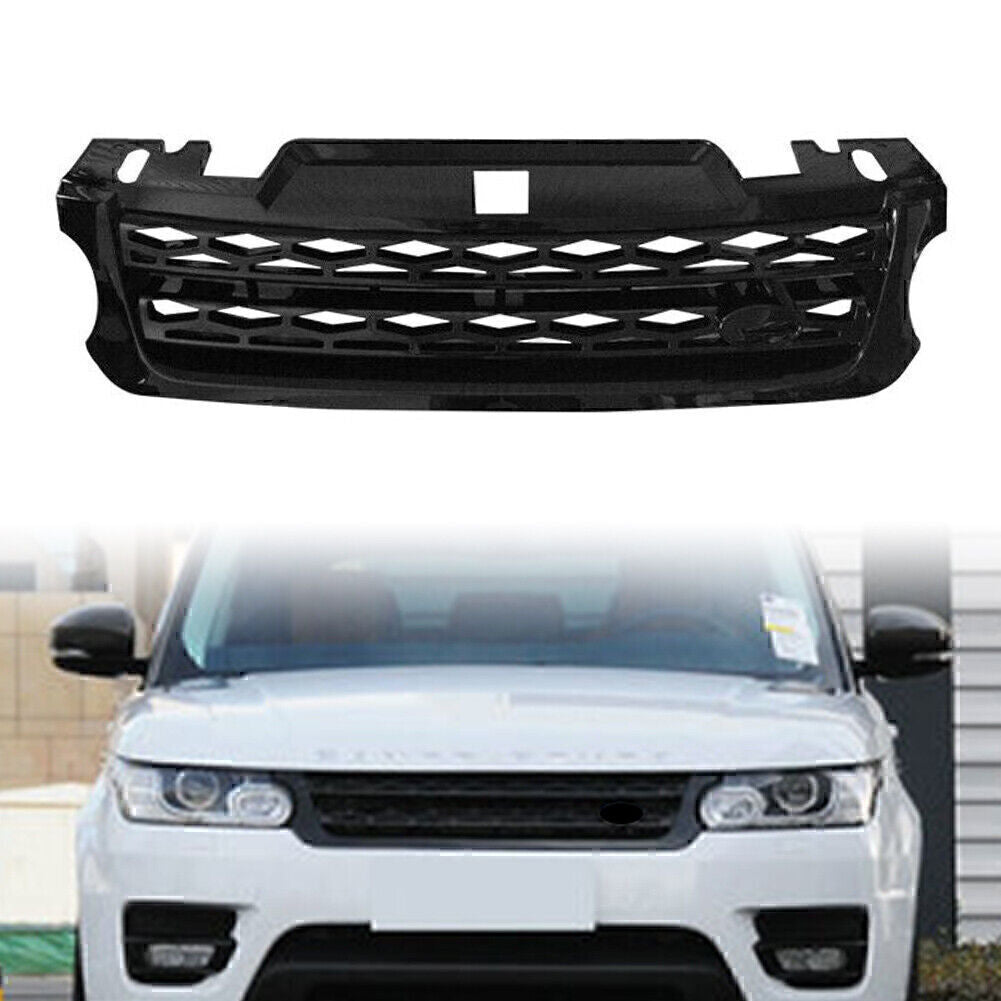 1x Front Grille Upper Grill ABS Fit for Range Rover Sport 2014-2017 2016 2015 Black