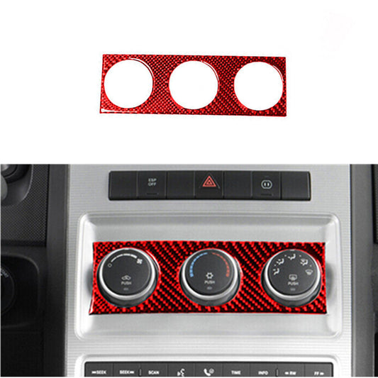 Carbon Fiber Center A/C Button Panel Trim for Dodge Journey 2009-2010 SXT Red