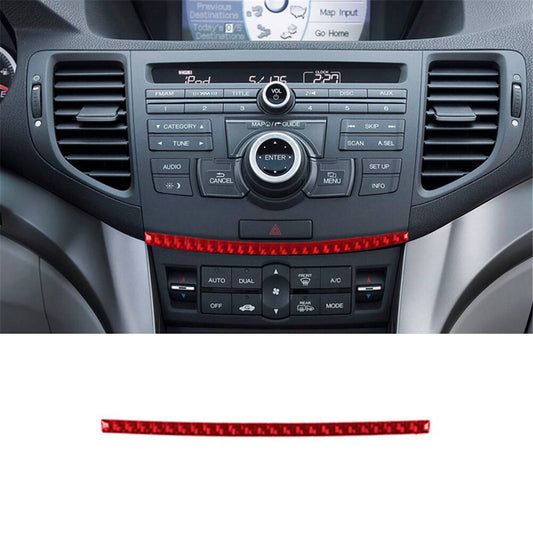 Red Carbon Fiber Interior Below Radio Control Cover Trim for Acura TSX 2009-2014