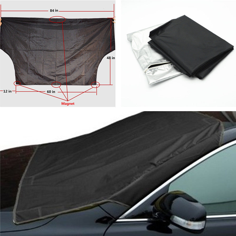 Car Windshield Cover Snow Ice Protector Shield Storage Pouch Magnet Tarp Frost