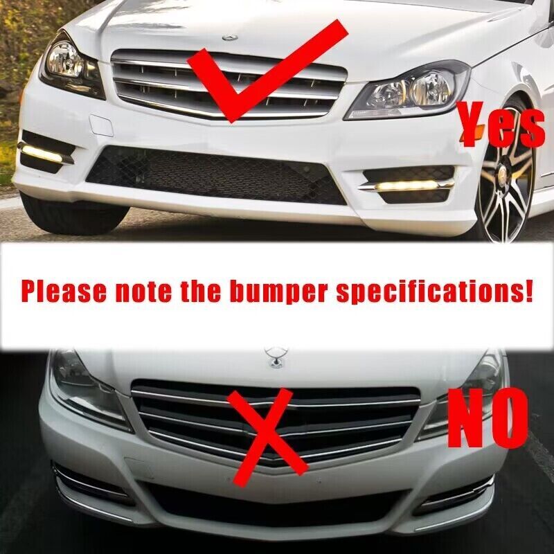 For 2012-2014 for Mercedes-Benz W204 C-Class Right Front Bumper LED DRL Fog Lamp