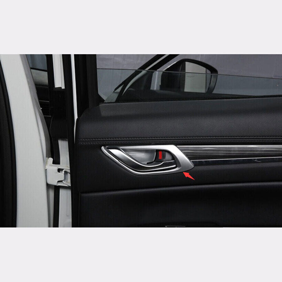 for Mazda CX-5 2017-24 Matte Silver Inner Door Handle Frame Molding Cover Trim