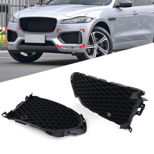 Closed Mesh Front Bumper Fog Light Lamp Grill With PDC for Jaguar F-Pace 2016-20