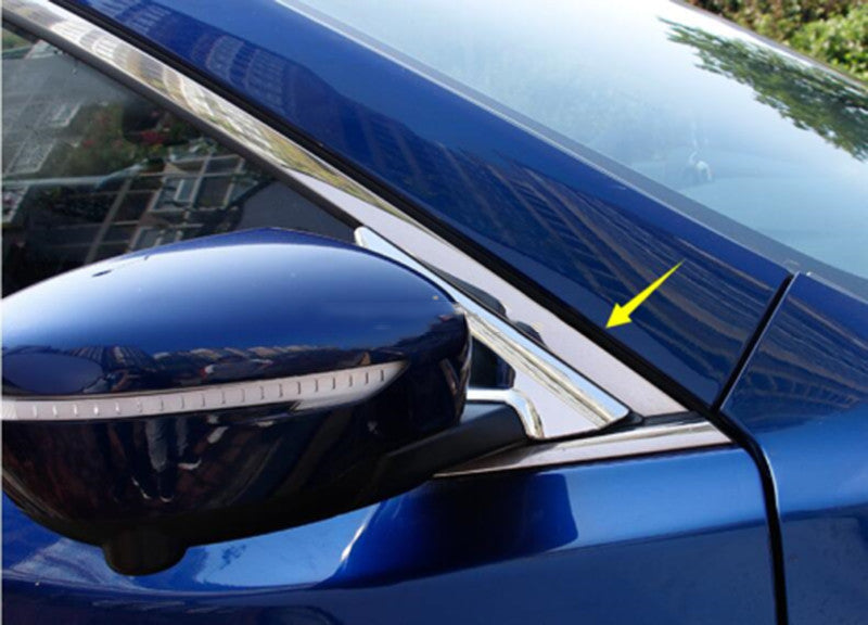 for Nissan Rogue 14-20 Chrome Front Window A-pillar Mirror Bracket Cover Trim 2P