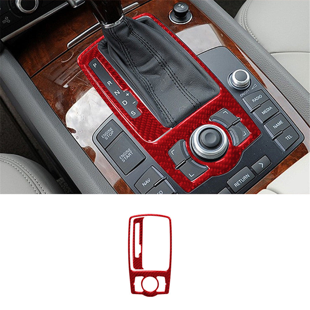2pcs Red Carbon Fiber Inner Control Panel Trim for Audi Q7 2007-2015