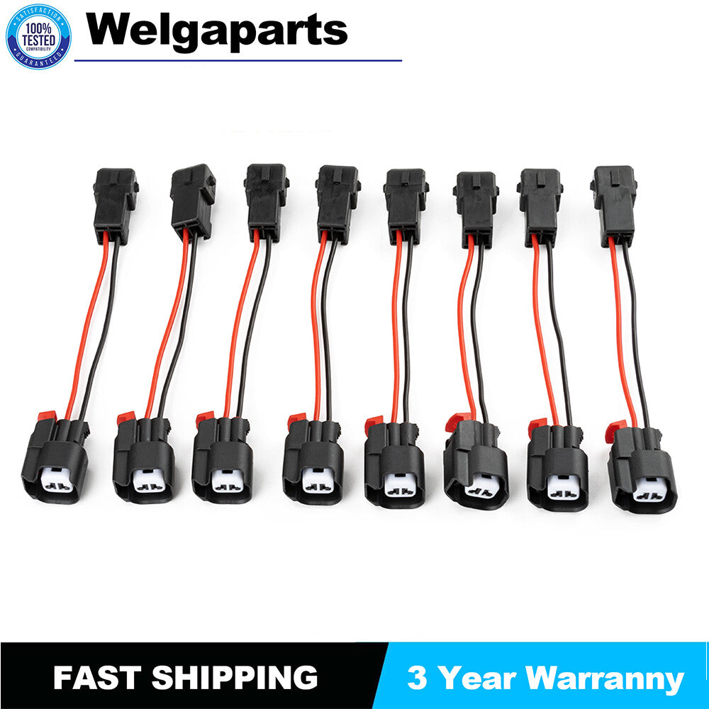 8 PCS New Fuel Injector Connector Adapter EV1 to EV6/EV14 USCAR LS1 LS2 LS3 LT1