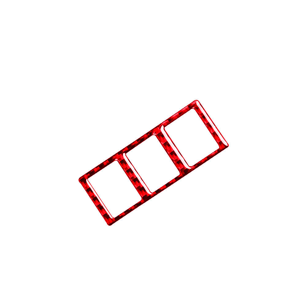 Red Carbon Fiber Model Switch Button Cover Trim for Toyota Tundra 2014-2018