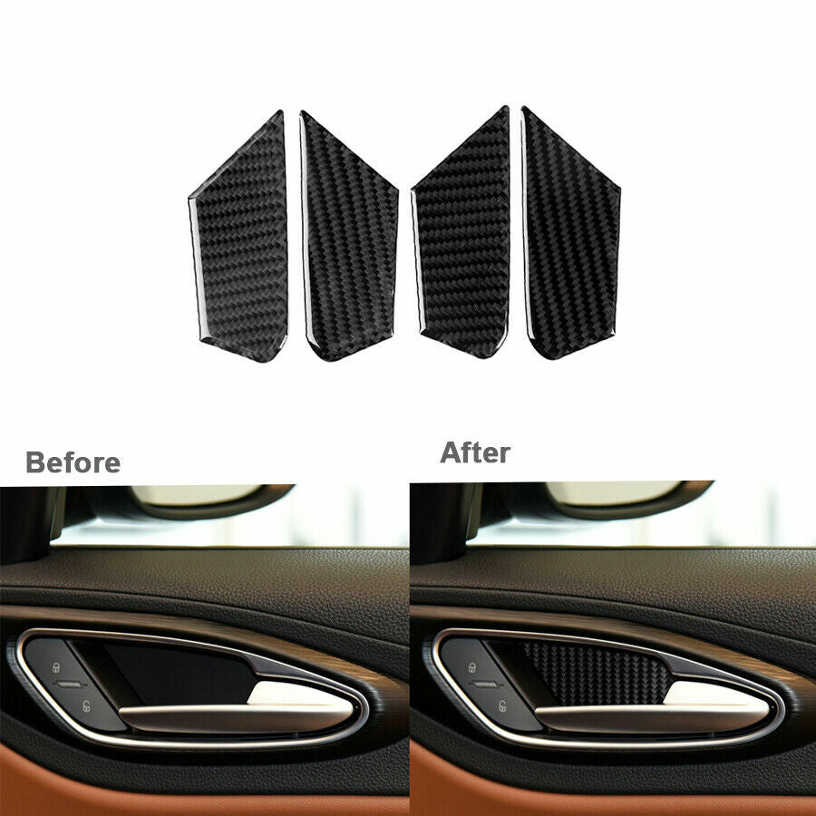 Carbon Fiber Door Handle Trim Cover Fit for Alfa Romeo Giulia 17-20