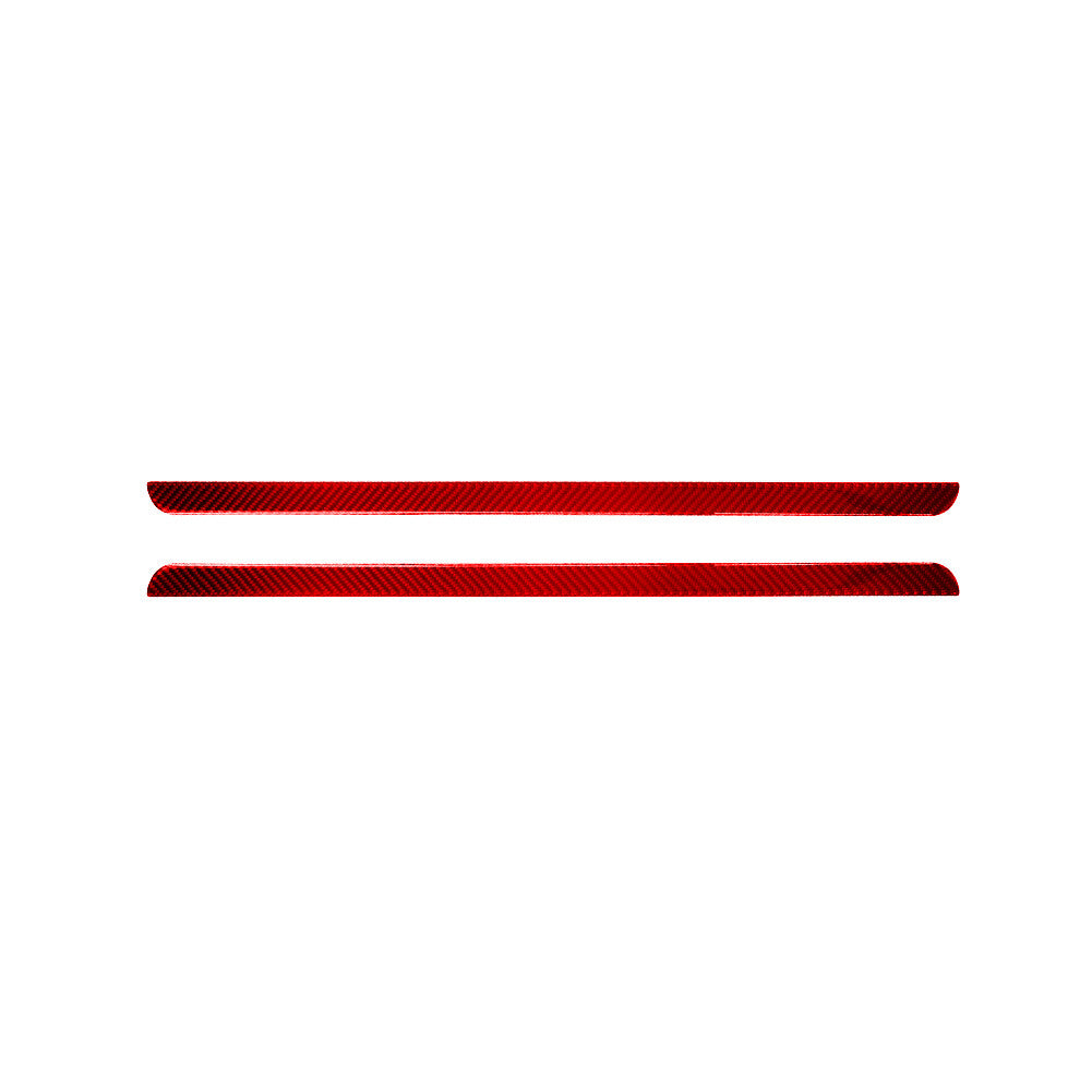 2X Red Carbon Fiber Rear Door Panel Decorative Strip for Jeep for Wrangler 2007-2010
