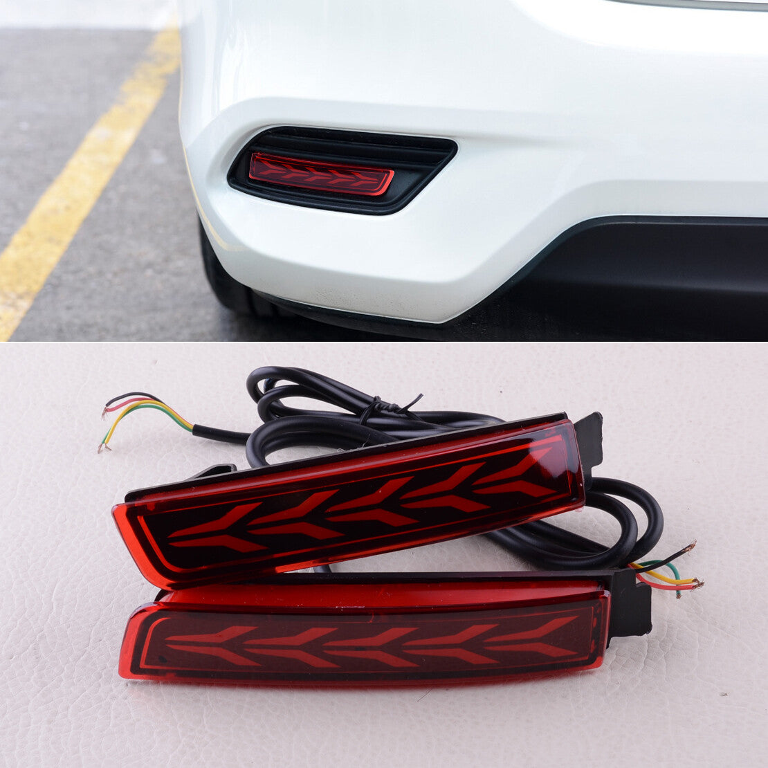 2x LED rear fog lights and rear bumper turn signals are suitable for the for Nissan Sentra 2013-19.
