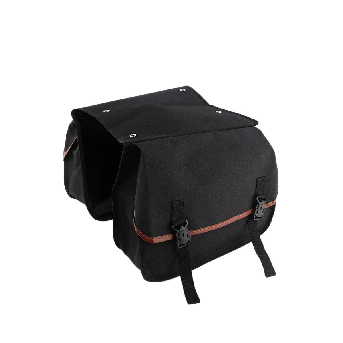 Black motorcycle retro bag, saddle basket, canvas bag, 2-bag storage box