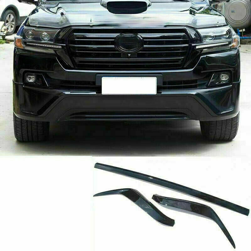 for Toyota for Land Cruiser 2016-2021 Black Front bumper lip Grille trim Decor cover