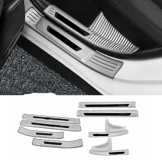 for Hyundai Sonata 20-23 Silver Steel Door Sill Cover Scuff Plate Guard Cover 8x