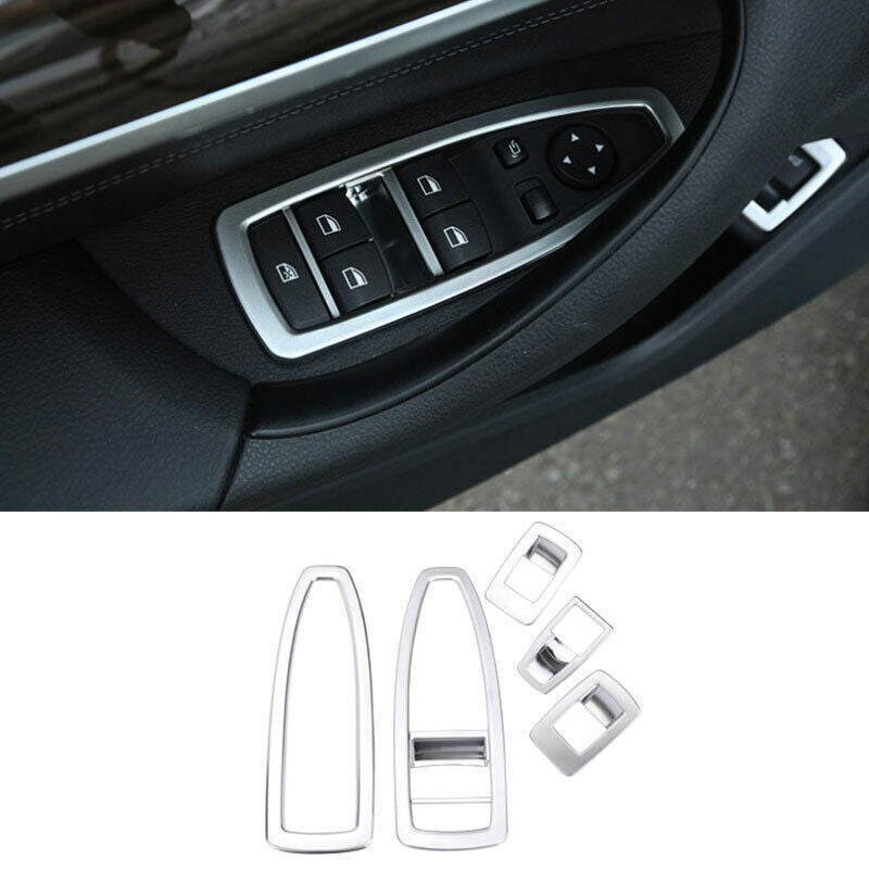 ABS Silver Door Window Lift Switch Cover Panel Trim Fit for BMW X1 F48 2016-2022