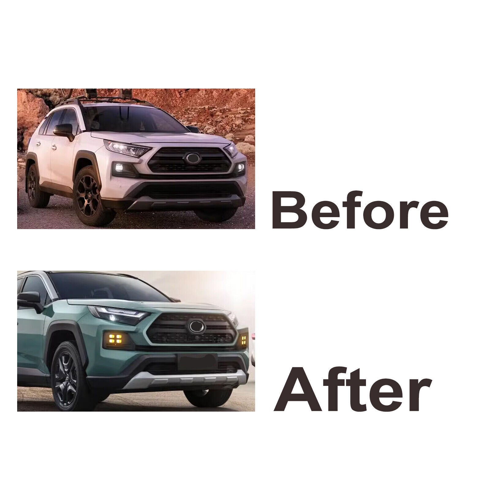 For 2019-2024 for Toyota Rav4 Adventure/TRD Fog Lights 4-Eyes Bi-color LED Lamp
