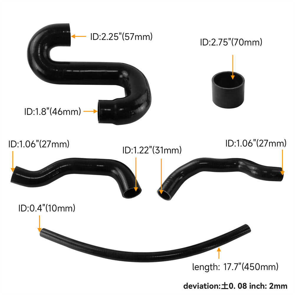 Intercooler Silicone Hose Kit for Subaru Impreza WRX STI 2.0L 2.5L 2002-2007