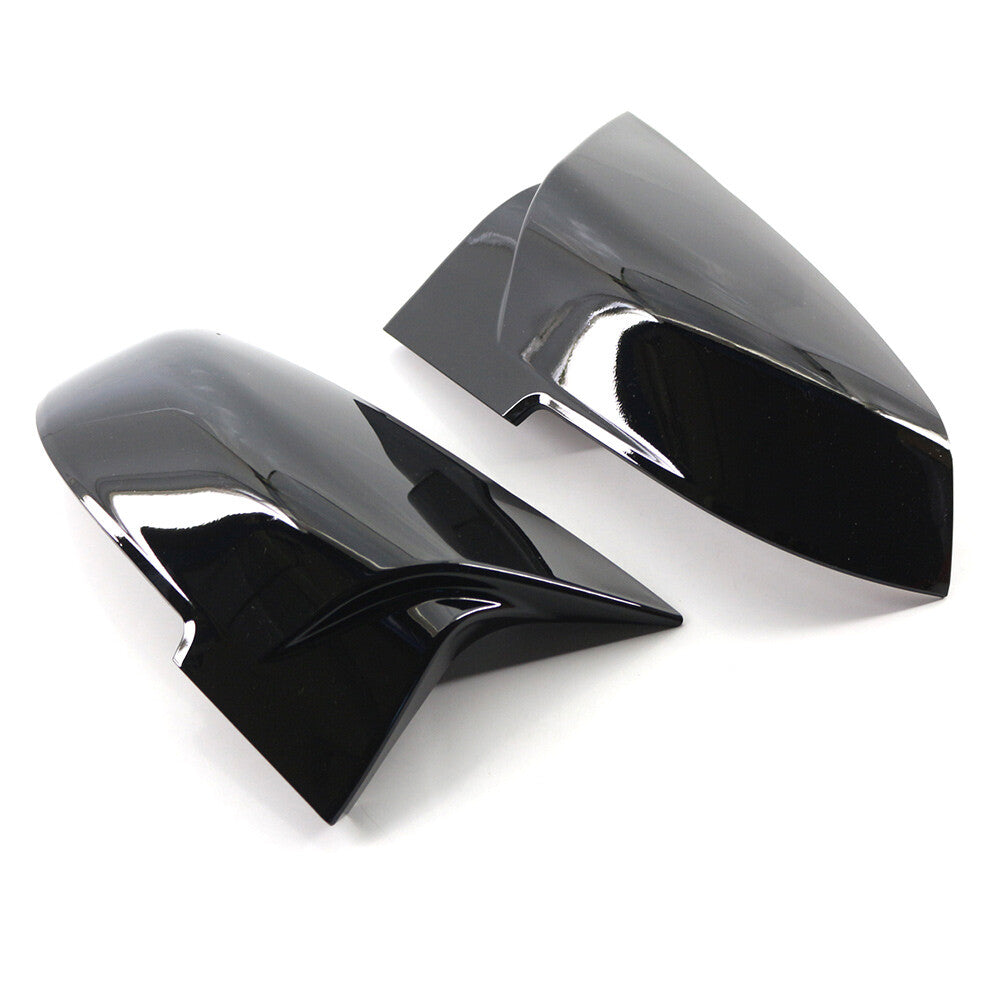 2x Gloss Black Rearview Mirror Cover Caps Fit for BMW 1 2 3 4 Series X1 M2 I3 I3S