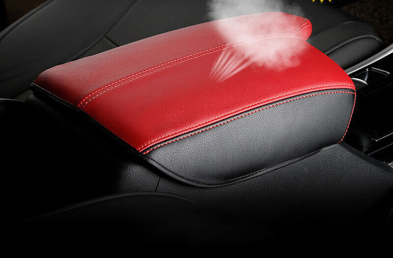 for Honda Accord 2014-2017 Black+Red Leather PU Console Armrest Box Trim Holster