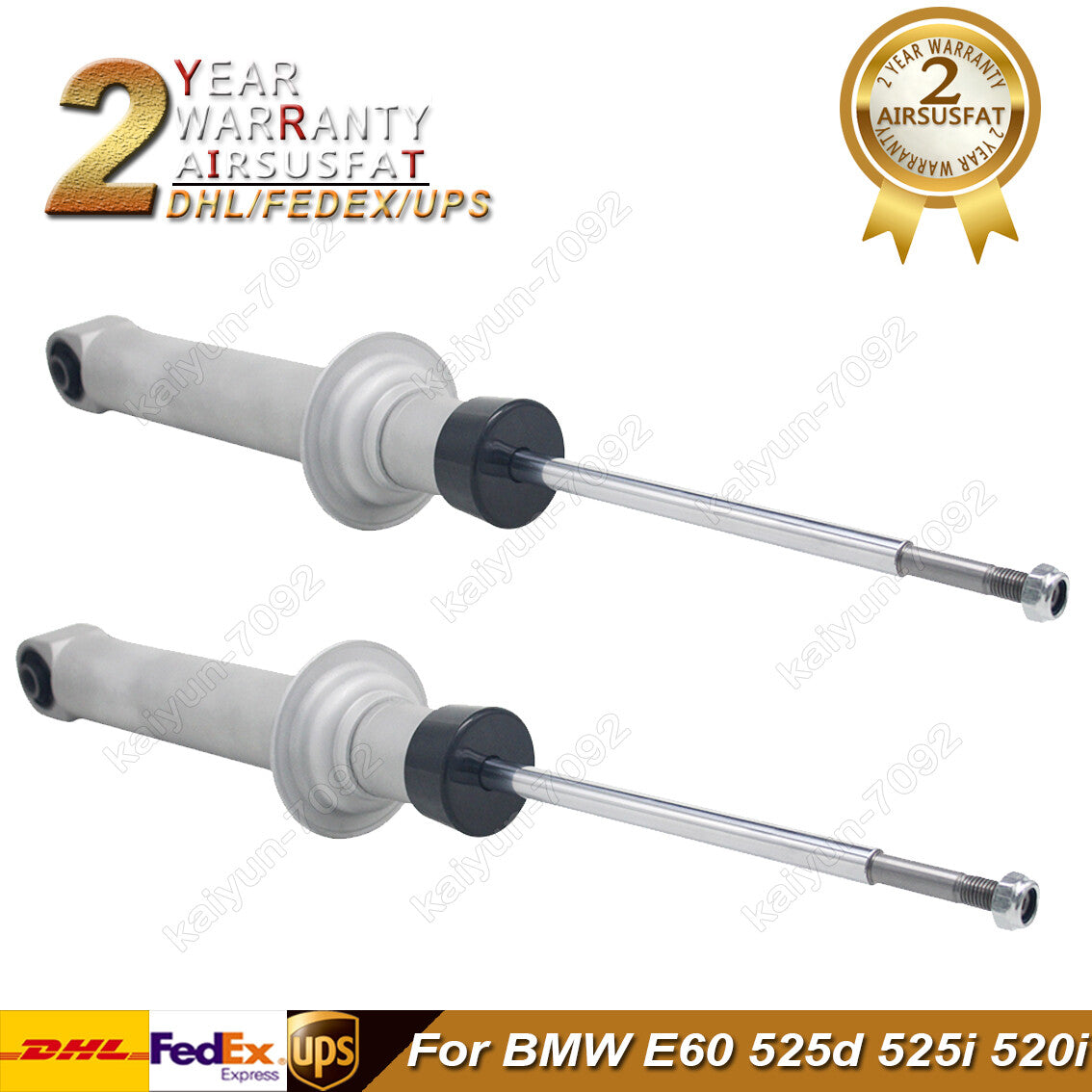 Pair Rear for BMW E60 525i Air Suspension Shock Absorber Strut Cores W/o EDC