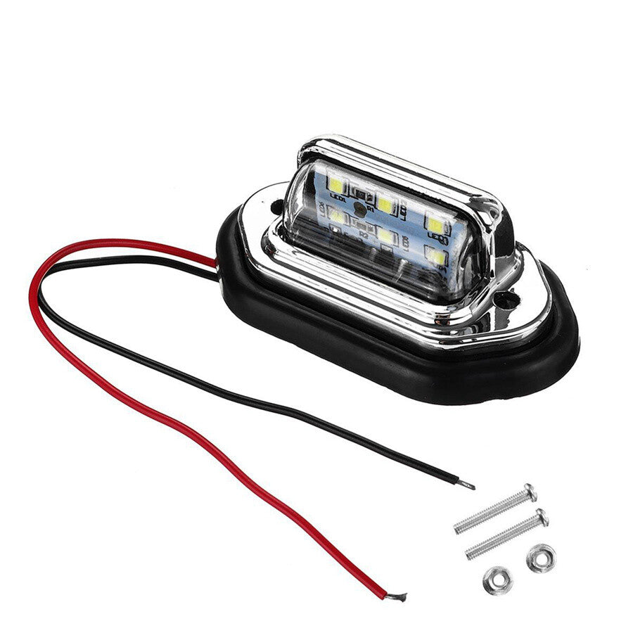 White LED License Plate Light Bulbs Car Truck Exterior Signal Lamps 2Psc 12V 24V