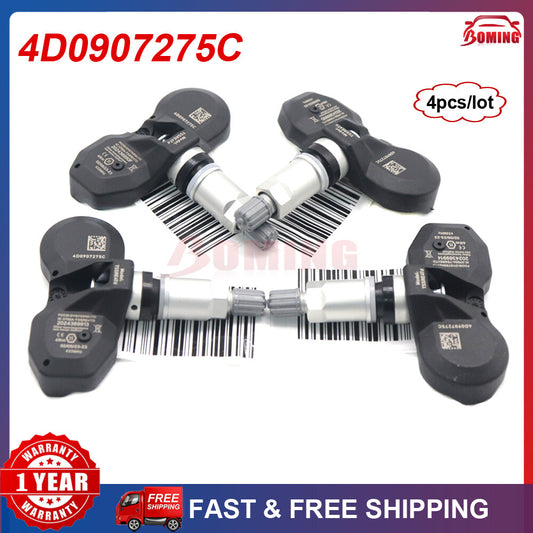 4 new TPMS 4D0907275C Tire Pressure Sensors for Volkswagen Phaeton and for Audi for A8 (433MHz) - Suitable for use between April 4th and 6th.