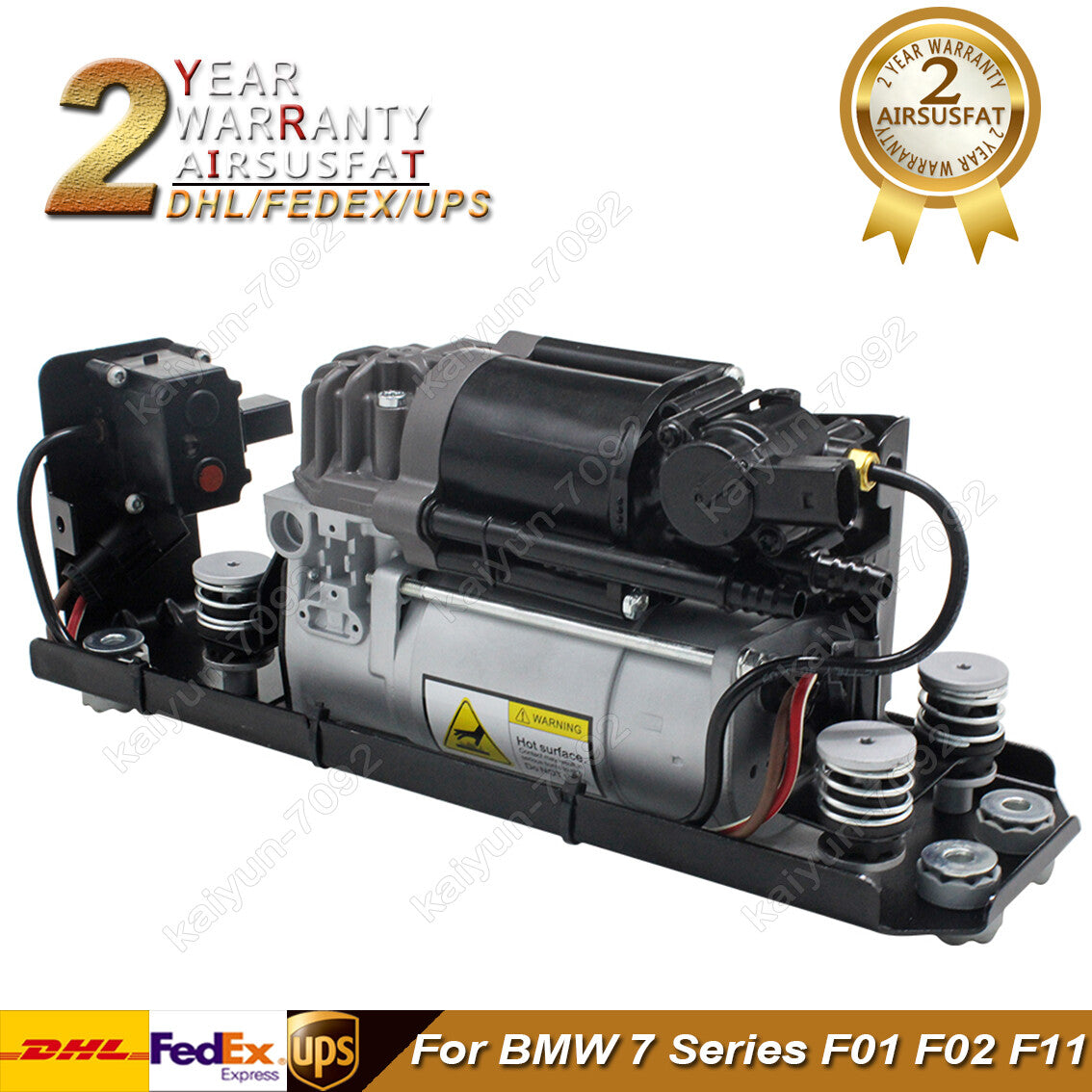 Air Suspension Compressor Pump W/ Bracket+Valve Block for BMW 7 Series F02 F11