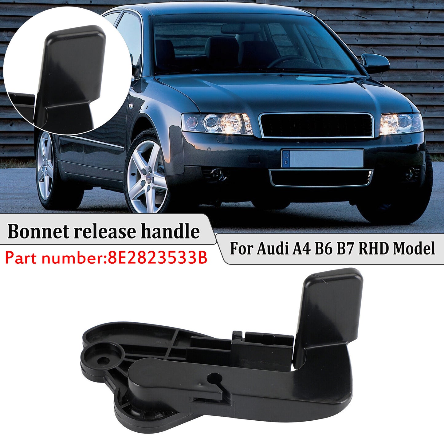 Bonnet Release Handle Lever RHD Front for Audi A4 B6 B7 2001-2008 8E2823533B