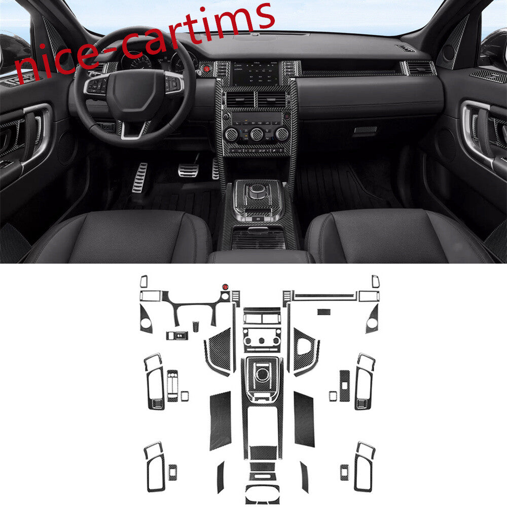 66Pcs Carbon Fiber Interior Full Set Trim for Land Rover Discovery Sport 2015-19