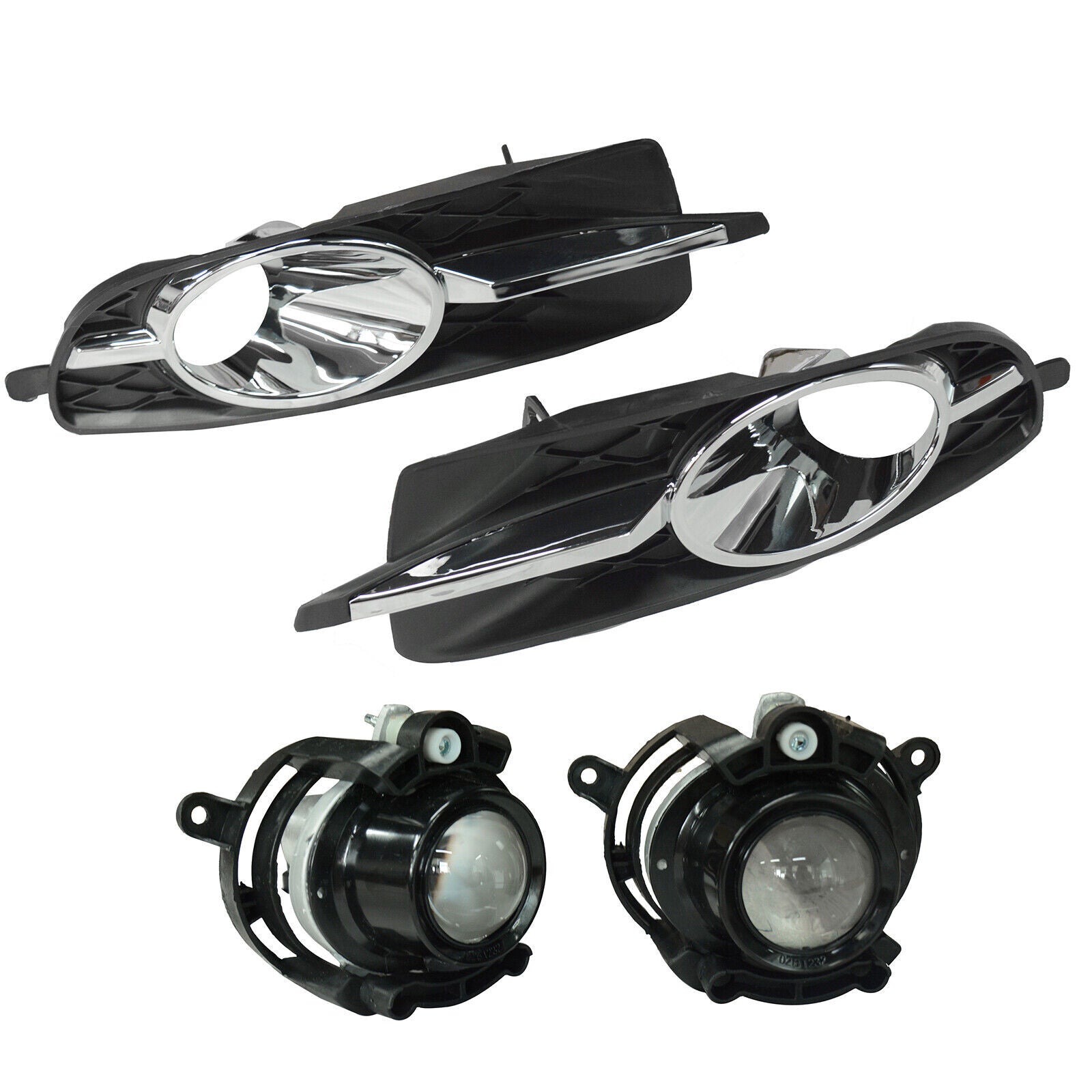 A pair of front bumper fog light assemblies with covers for Buick LaCrosse 2010 - 2013
