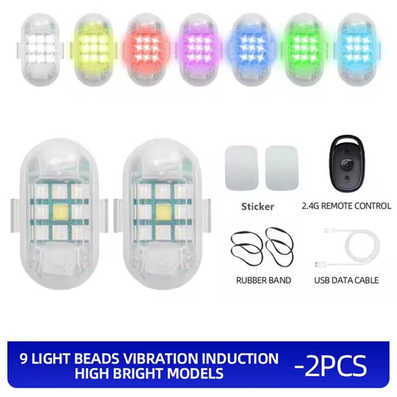 Motorcycle Flash Led Signal Lamp Waterproof Wireless Remote Control Strobe Light