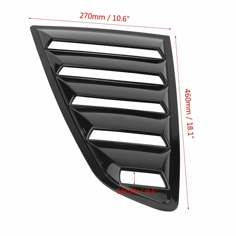 Car 1/4 25 cent side window louver scoop cover ventilation cover for Ford for Mustang 15-18