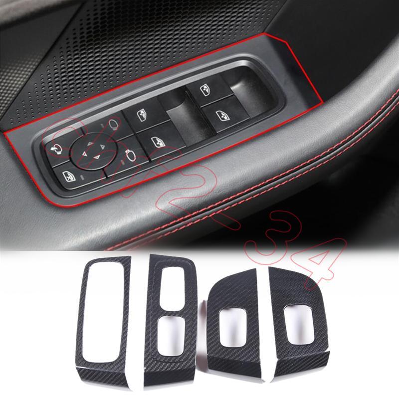 for Porsche Taycan 2020-2023 Dry Carbon Window Lift Panel Switch Cover Trim 4PCS
