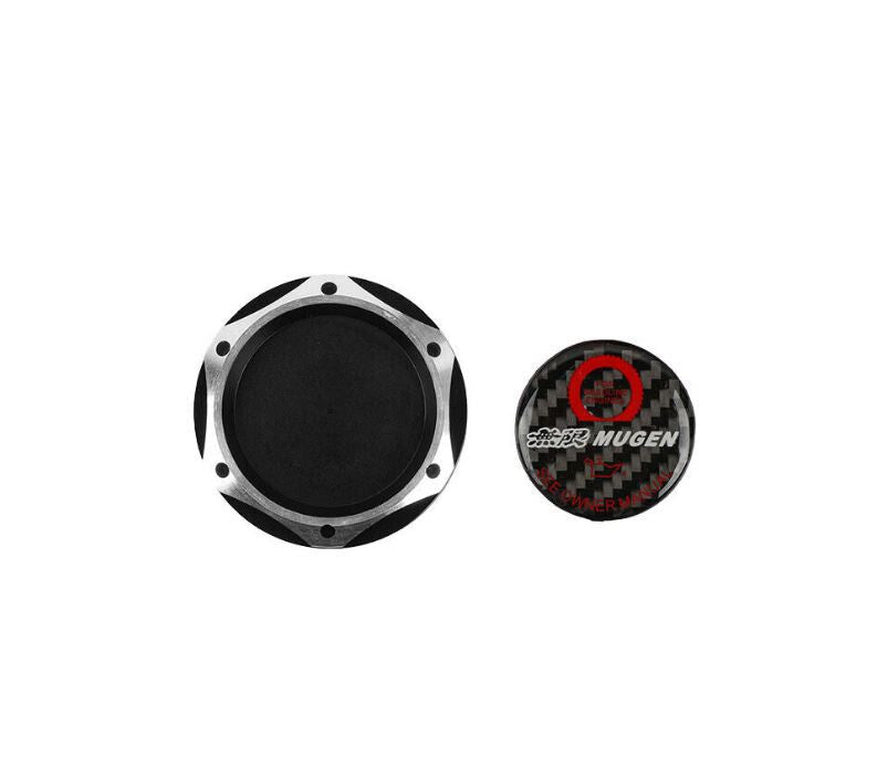 Black carbon engine oil filler cap for JDM Mugen engines, suitable for all new for Honda for Acura models.
