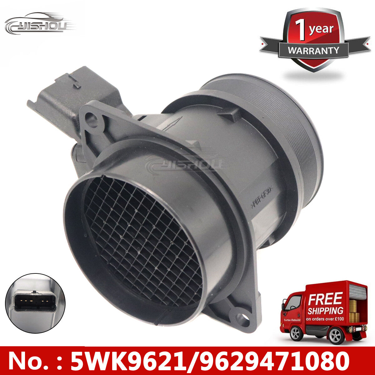 5WK9621 9629471080 Mass air flow meter sensor, new, suitable for Peugeot 306 307 406 806